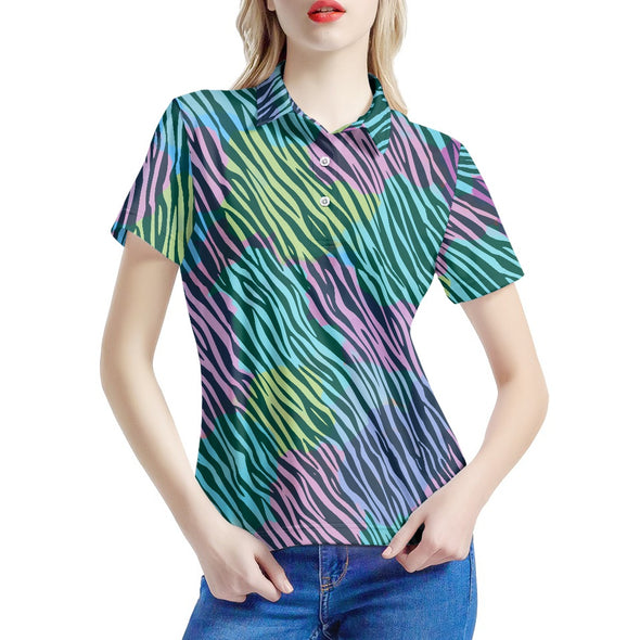 Women's JungleStripe Polo Shirt