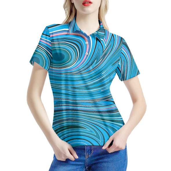 Women's Ocean Swirl Polo Shirt