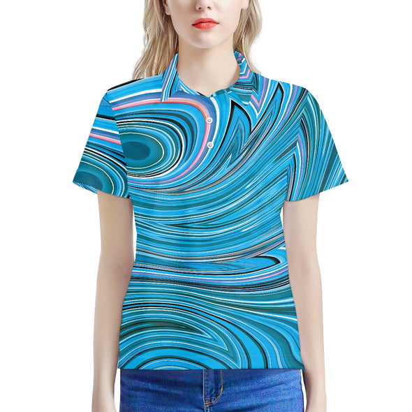 Women's Ocean Swirl Polo Shirt